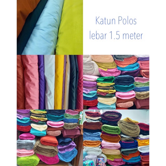 KAIN KATUN POLOS (harga per 0.5 m) Shopee Indonesia