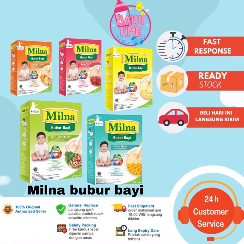 Milna Bubur Bayi 6+ &amp; 8+ 120 gr / Bubur Bayi Milna / milna biskuit