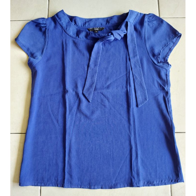 PRELOVED atasan wanita/blouse/baju kerja wanita Cole M biru elektrik