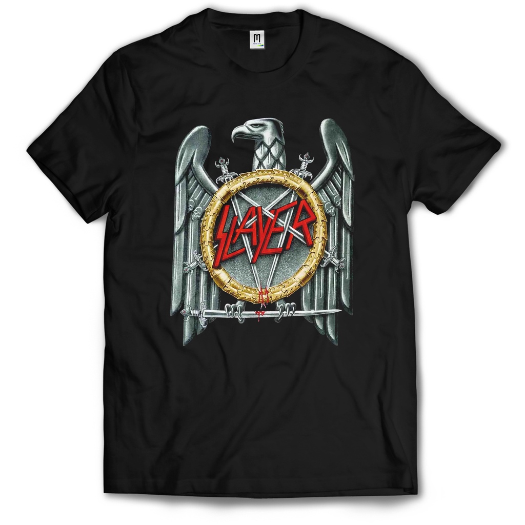 WK-06 SLAYER Kaos band punk Hardcore  Metal/ Tag Merchcons- Hitam