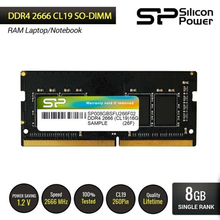 Ram Silicon Power DDR4 2666 4GB - 16GB - SODIMM RAM Laptop 4GB/8GB/16GB 2666Mhz Silicon Power