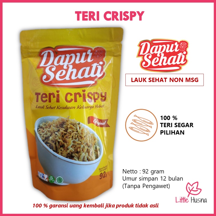 

Teri Crispy Non MSG Lauk Sehat Teman Nasi - Bahan Alami Siap Santap isi 92gr - Dapur Sehati Kemasan Baru