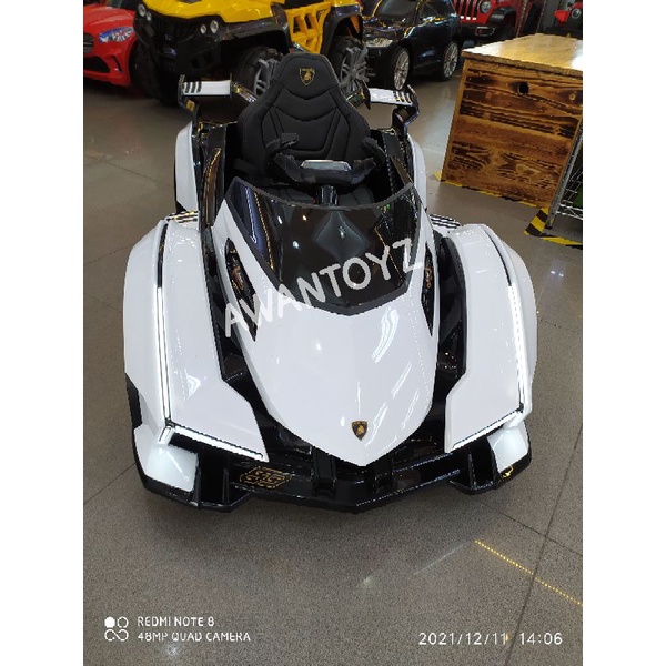 Mobil Aki Anak Lamborghini V12 White