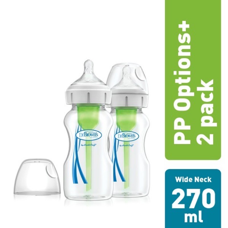 Dr.Brown’s 270ml PP wide neck option+ bottle 2pack