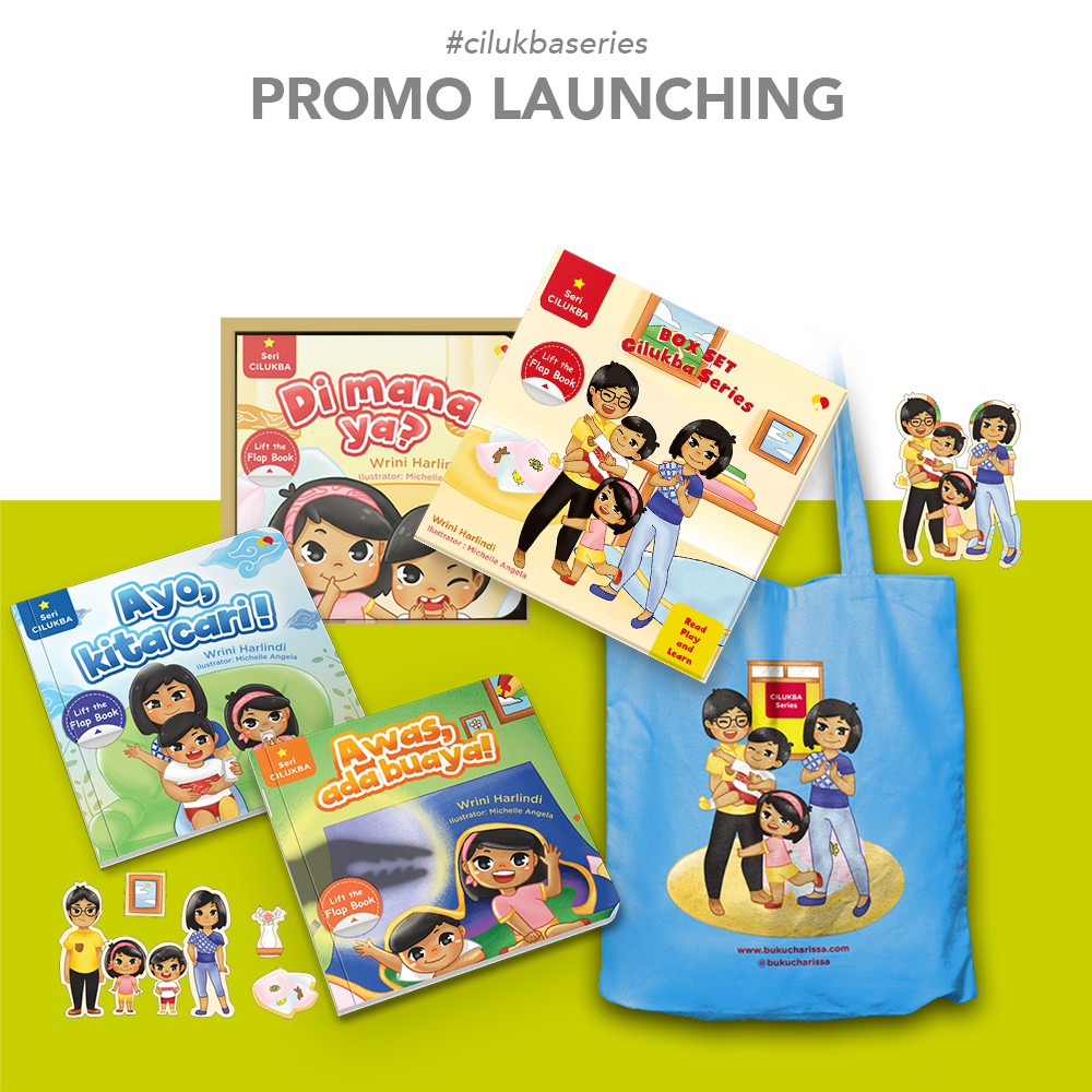 BOARD BOOK CILUKBA SERIES BOX SET - ISI 3 BUKU FLIP-FLAP (FREE TOTTEBAG, STICKER)