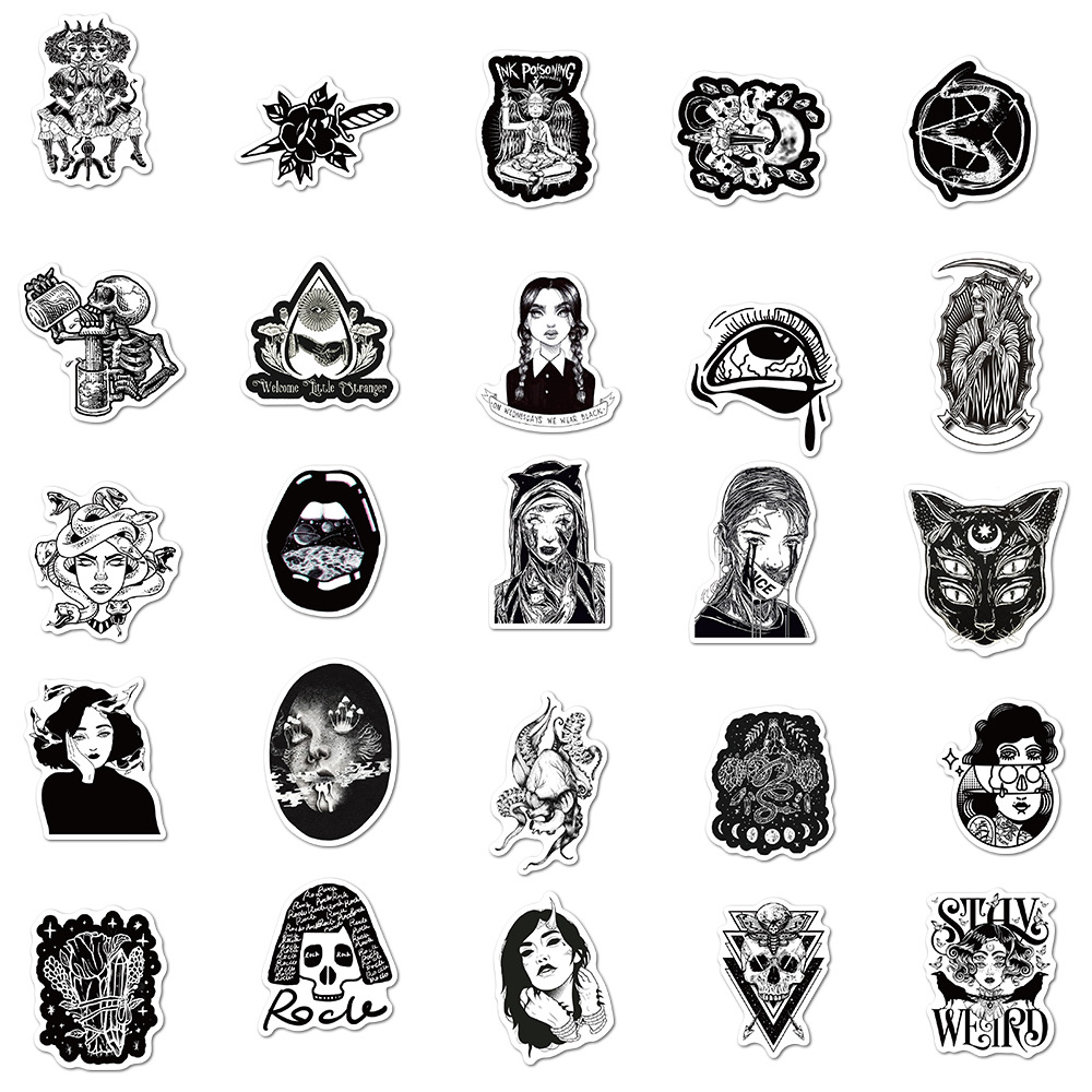 100 Godzilla style Gothic graffiti stickers for mobile phone case skateboard luggage waterproof stickers