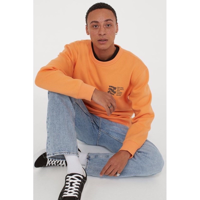 Crewneck Never Ending cities Orange H*M