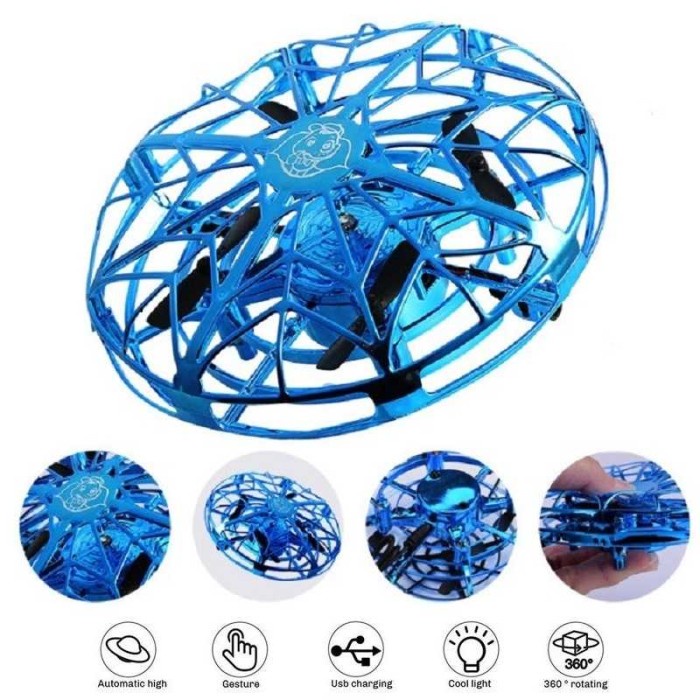 Drone Mini Quadcopter Infrared Induction OLOEY UFO RC - WS-3287 - Biru