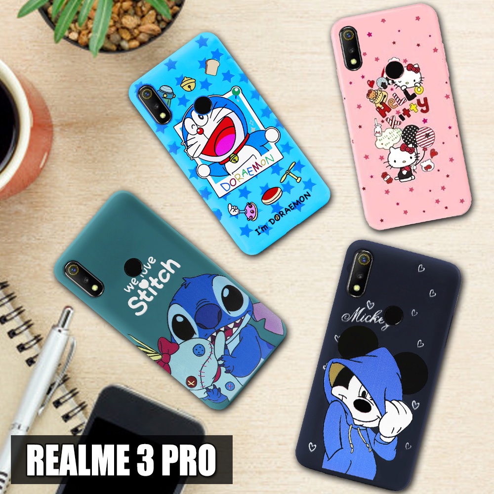Softcase Case 3D Karakter Lucu For Realme 3 Pro Case Pelindung Camera Kesing Hp Realme 3 Pro Plus Lu