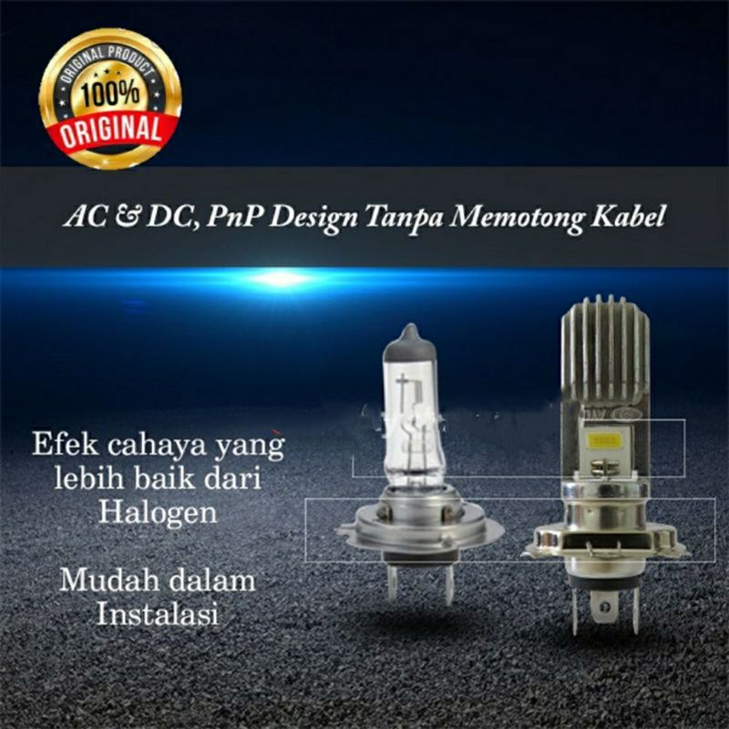 Lampu motor depan LED kendaraan  besar H4 ORIGINAL TURBO TERANG dan Scoopy F 1