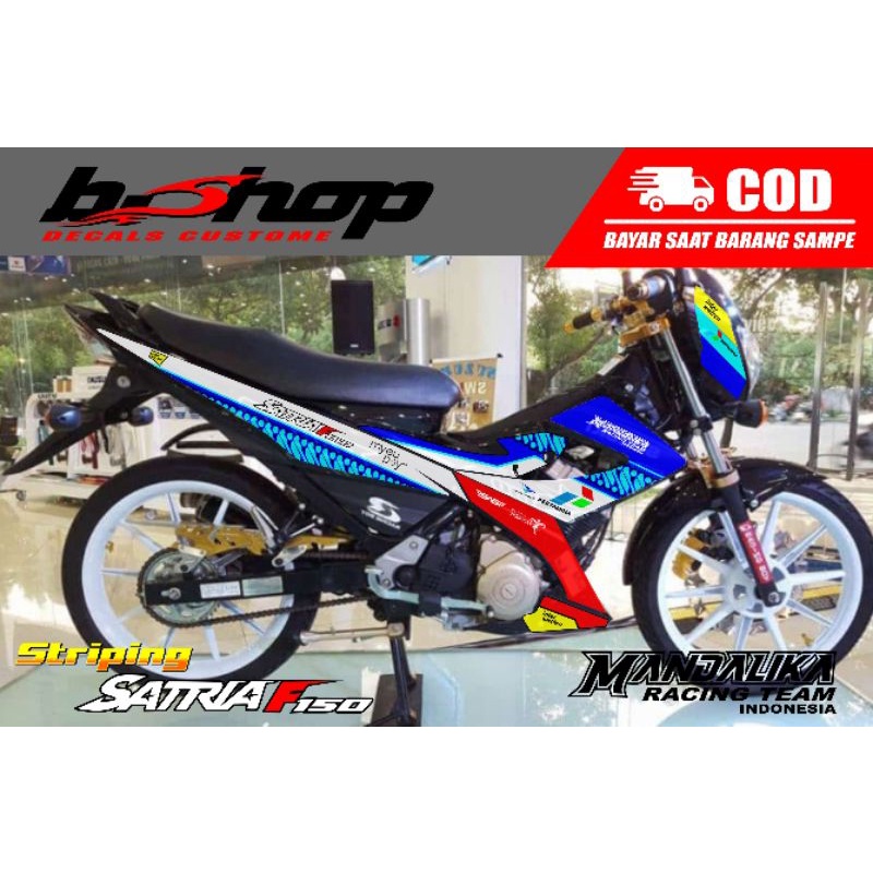 Striping satria fu 2014 motif mandalika stiker list body satria fu