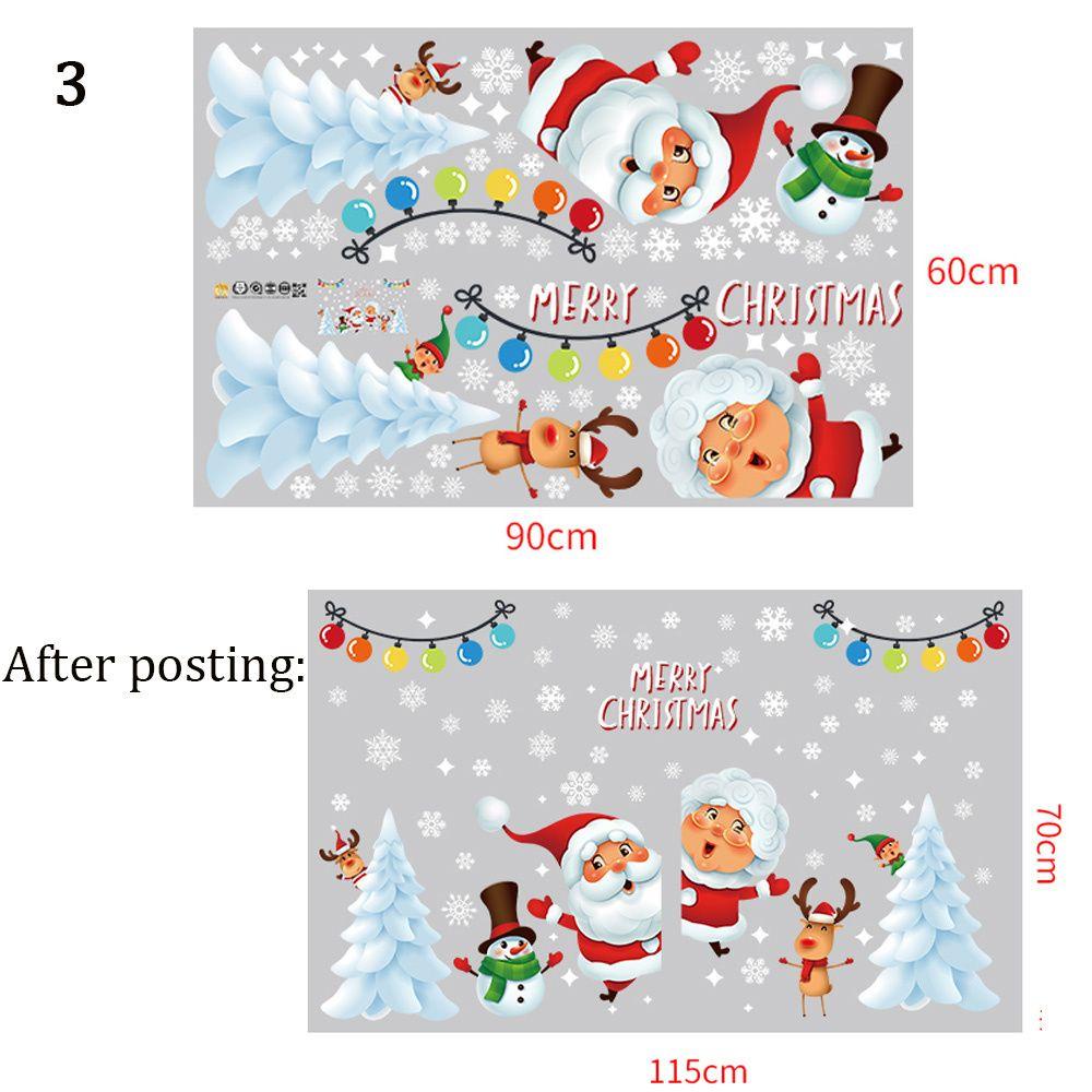 R-bunga Stiker PVC Lovely Santa Claus Dekorasi Rumah Atsiri Natal