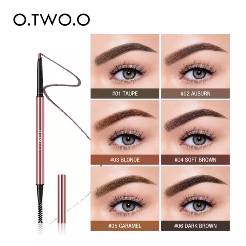 O.TWO.O Eyebrow Pencil Double-headed High Pigment Long Lasting Waterproof Brow Makeup otwoo Triangle