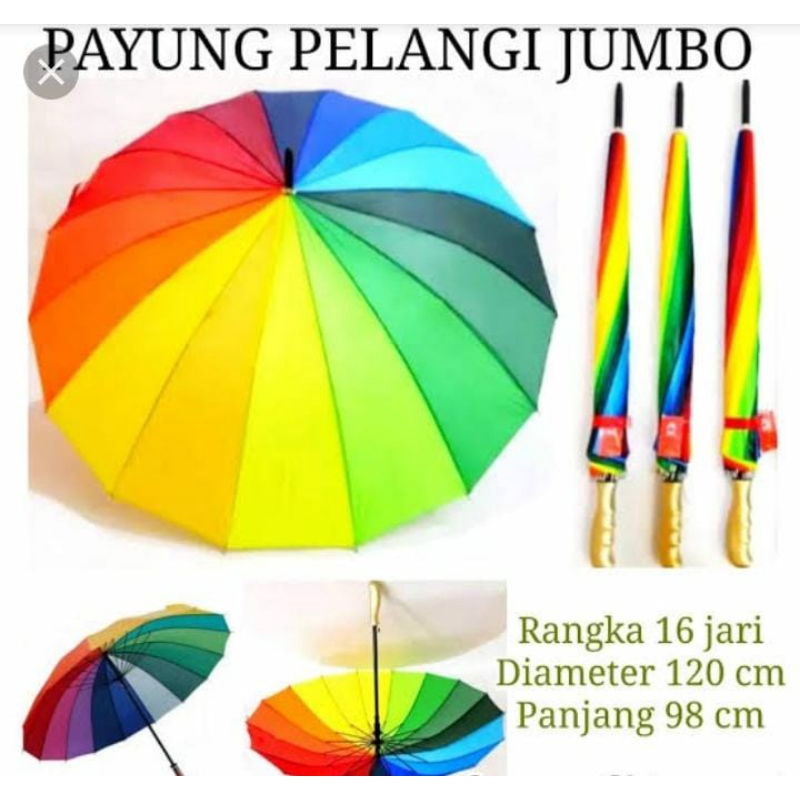 Payung Golf Pelangi Jumbo Rainbow  kuat kokoh |Payung Rainbow