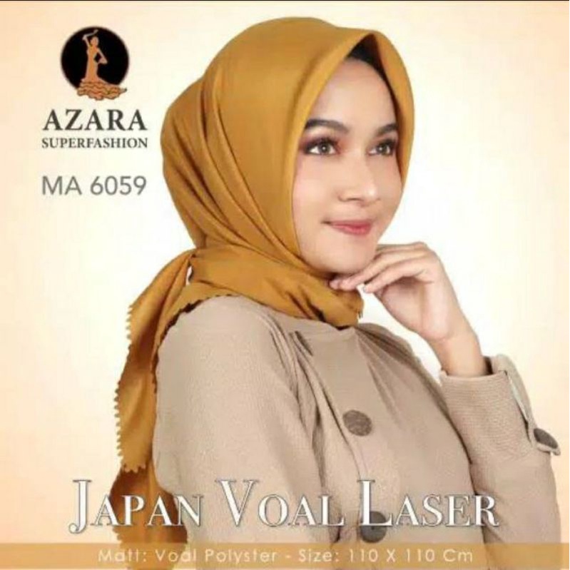Hijab segiempat japan voal laser cut | Voal polyester | azara superfashion
