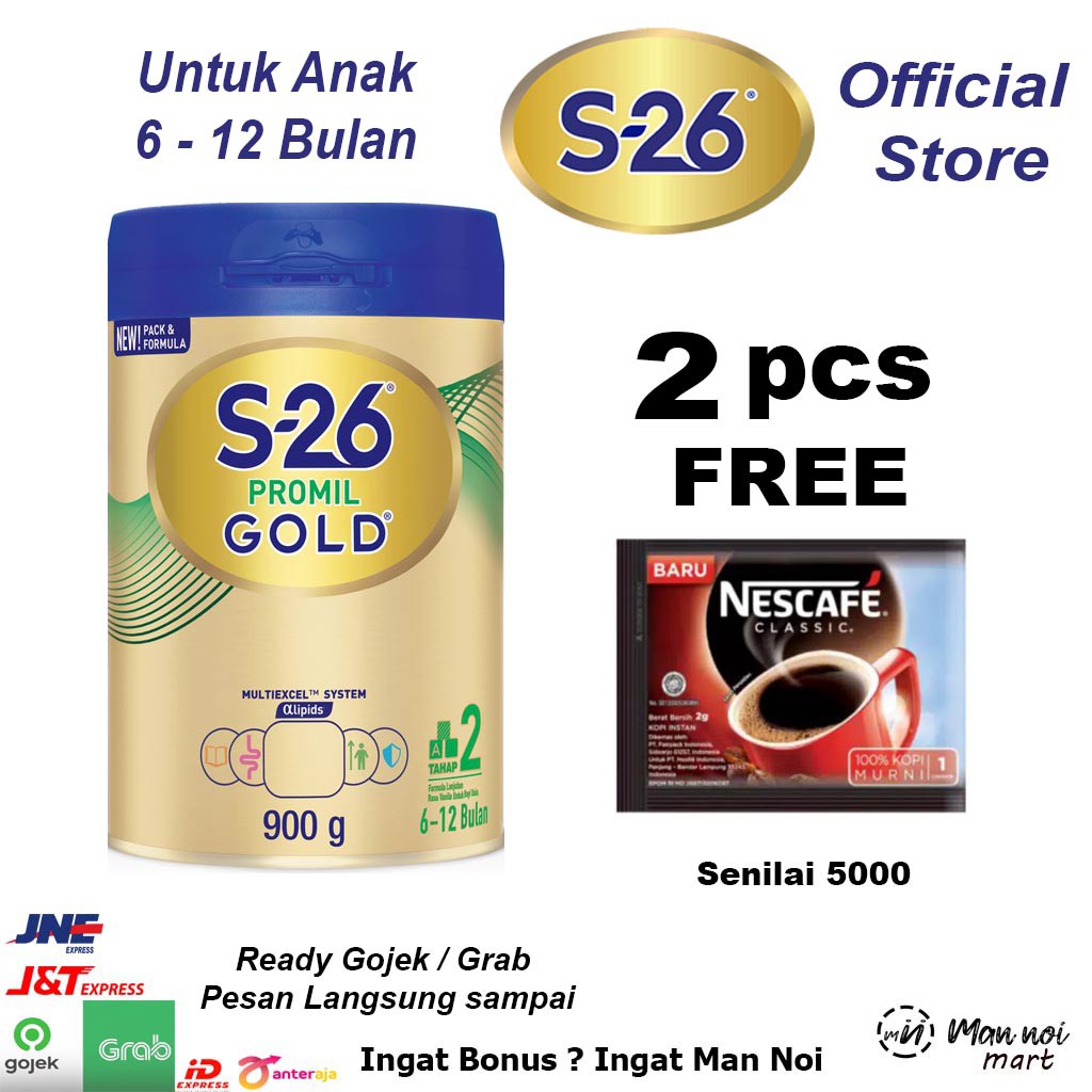 

SUSU S-26 PROMIL GOLD 2 CAN 900G.susu bayi usia 6 - 12 bulan.Man Noi