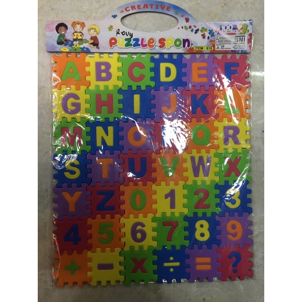 PUZZLE SPON 818 / MAINAN EDUKASI PUZZLE ANGKA DAN HURUF