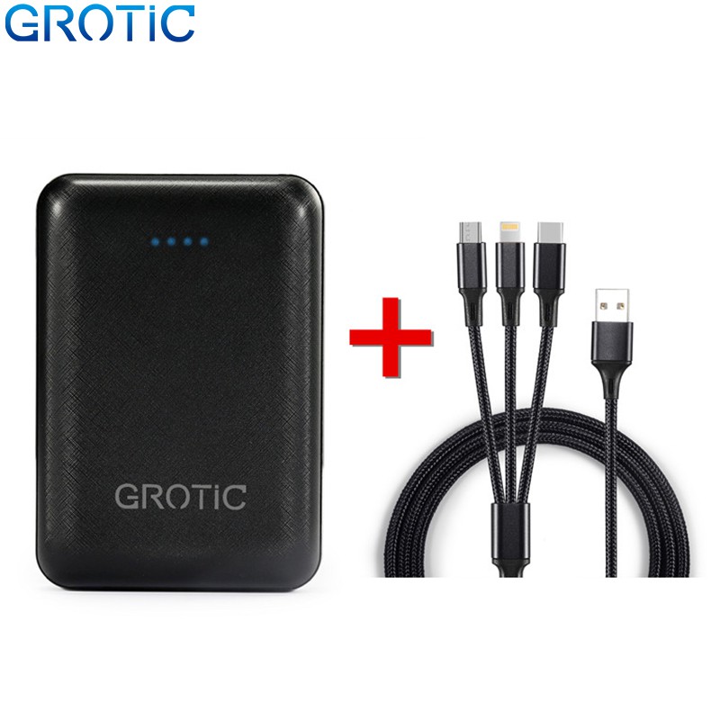 

GROTIC Powerbank Mini 8000mah (GY12) + Kabel Charge 3 in 1
