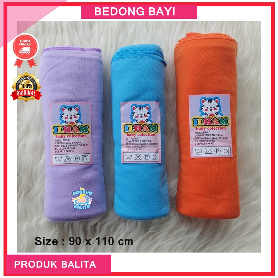 Bedong Bayi Polos Isi 3 pcs / Bedong Bayi Rainbow