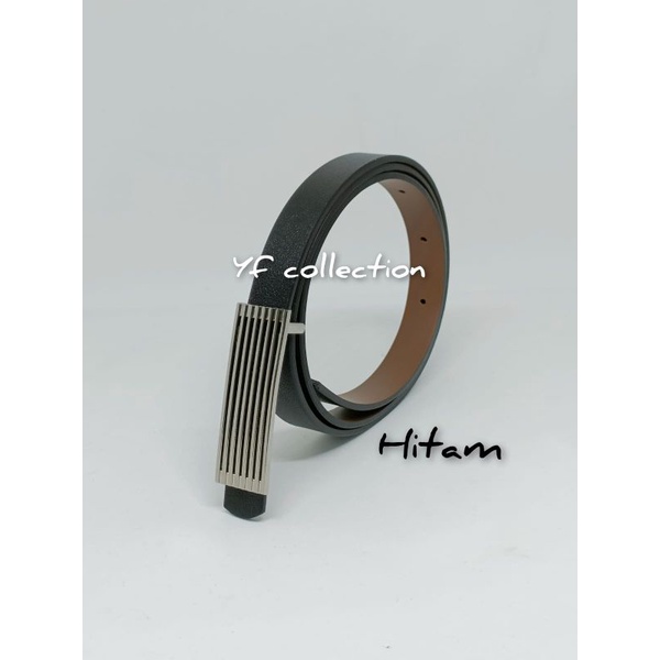 IKAT PINGGANG GESPER SABUK BELT DRESS WANITA KULIT PU 2CM 016 SILVER