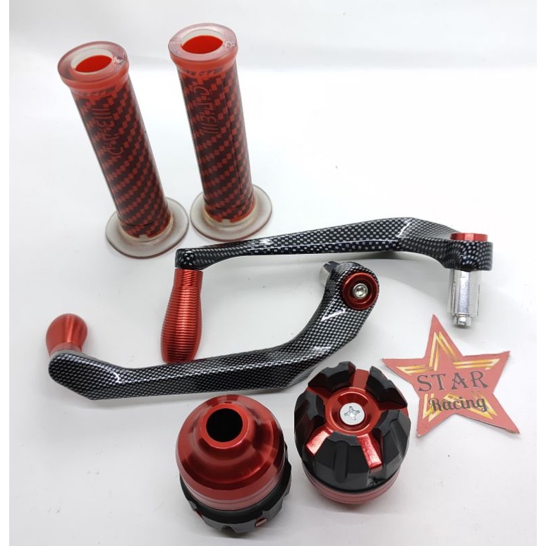 PROGUARD CARBON+JALU AS RODA+HANDGRIP CARBON NMAX AEROK NINJA RX KING VARIO BEAT MIO UNIVERSAL