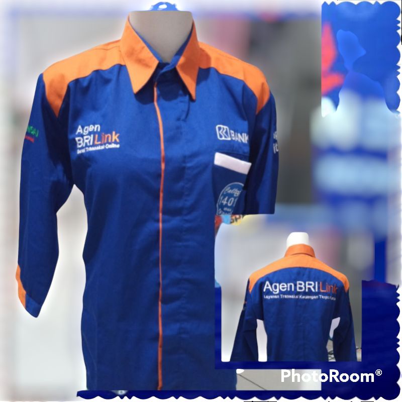 baju agen brilink biru m l xl xxl