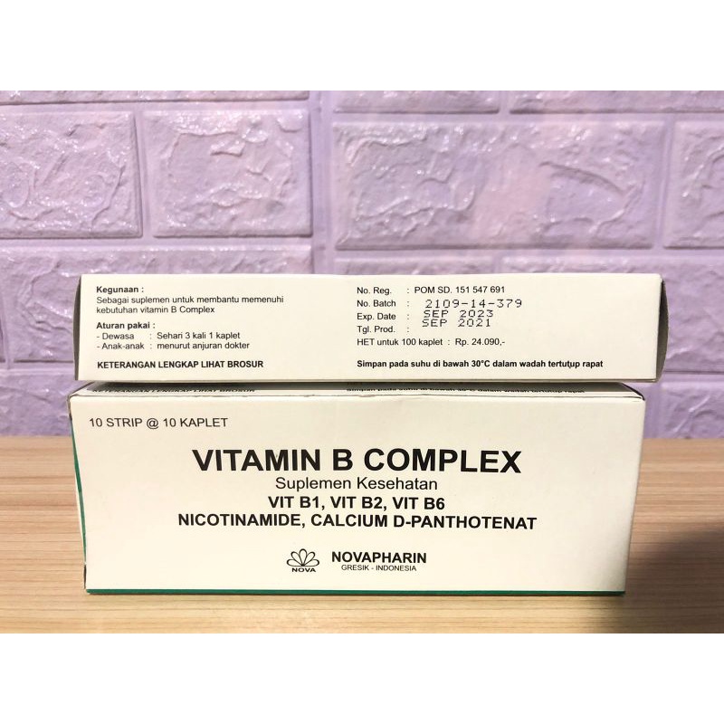 Jual [COD] Vitamin B Complex Nova (1 Box = 10 Strip = 100 Pcs) | Shopee ...