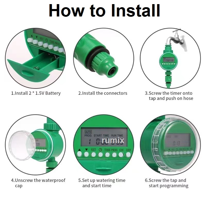 Digital Automatic Irigasi Timer Air Taman Otomatis Garden Water Alat Penyiram Tanaman Aqualin Kran