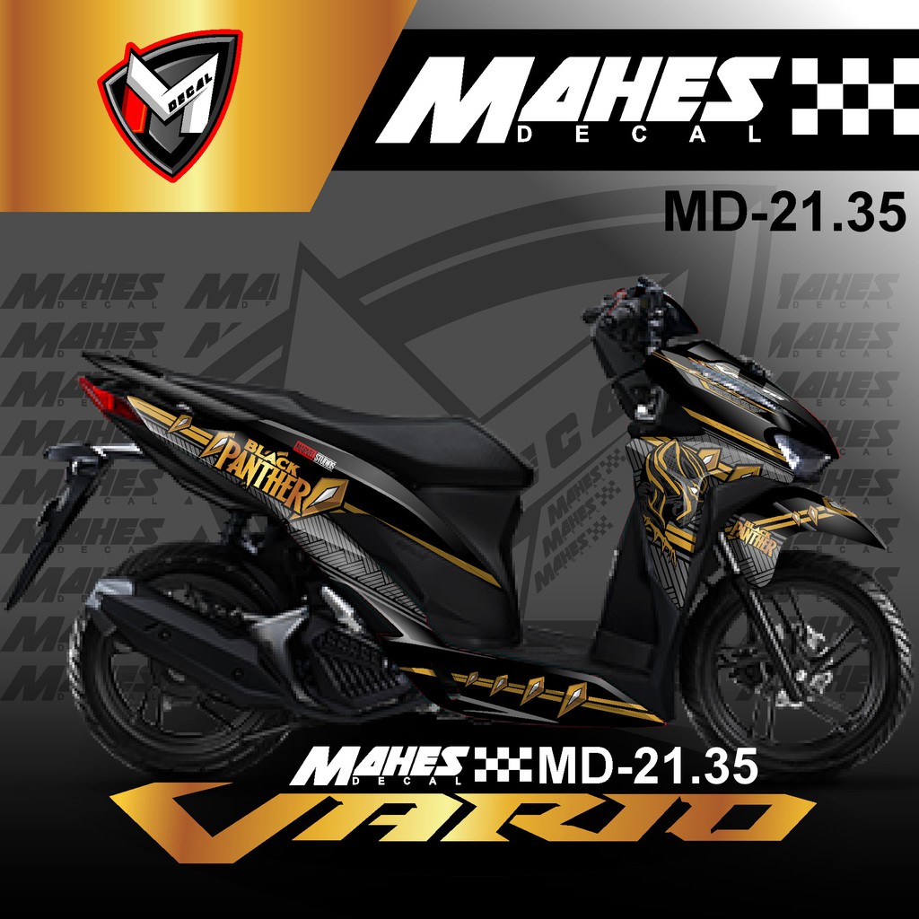 Dekal Stiker Honda Vario 125 150 Fullbody 2018 / Decal All New Vario Desain Black Panther MD21.35