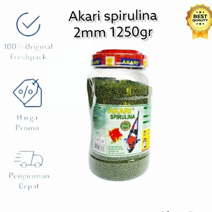 AKARI SPIRULINA PAKAN IKAN KOI 1.25 Kg / 1,25Kg / 1250 gr UKURAN 2MM