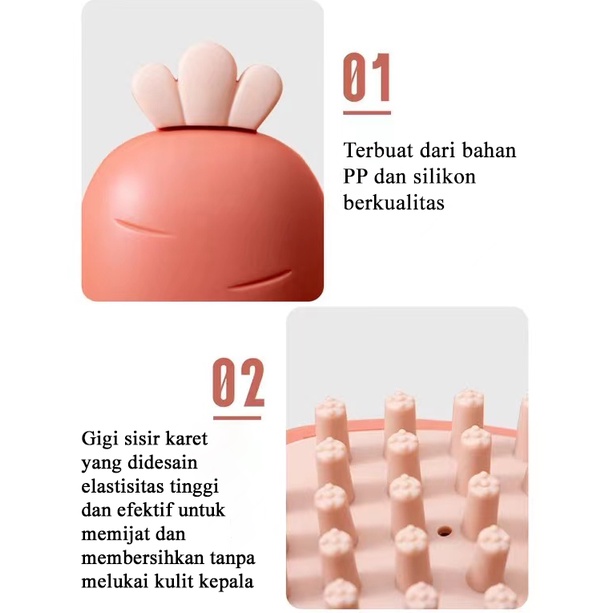[1KG 23PCS] LBS Sikat Keramas Silikon Kulit Kepala Ketombe Silicone Scalp Comb Wash Ujung Bergerigi Hair Brush