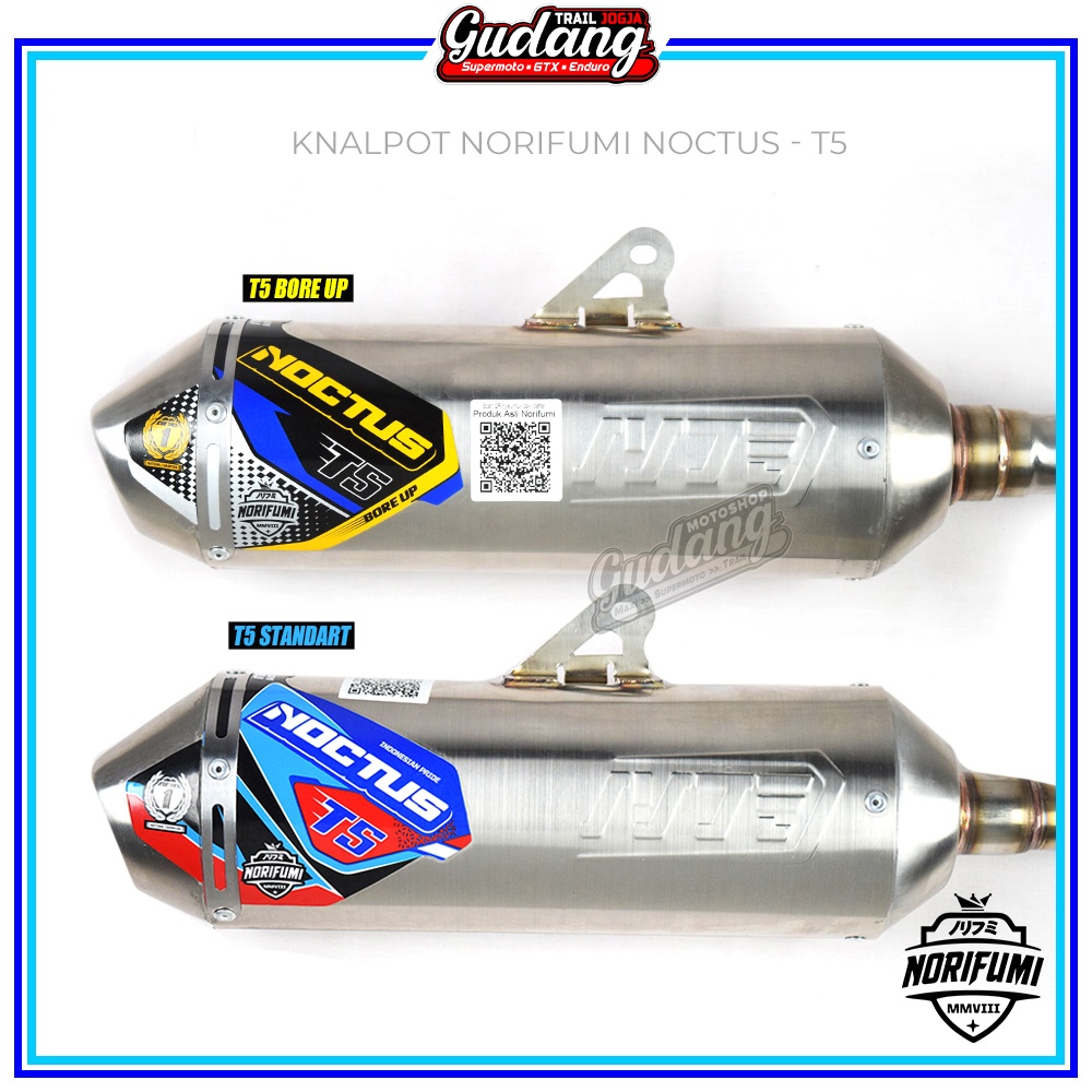 Knalpot Kenalpot Muffler Norifumi Noctus T5  STAINLESS BORE UP ORIGINAL KLX BIGFOOT DT CRF 150 WR 155