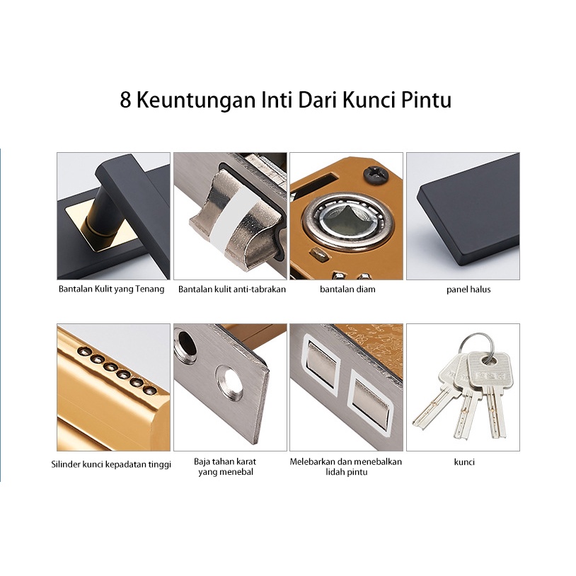 Gagang Pintu Gaya Eropa/ Pegangan pintu/Door Handle set