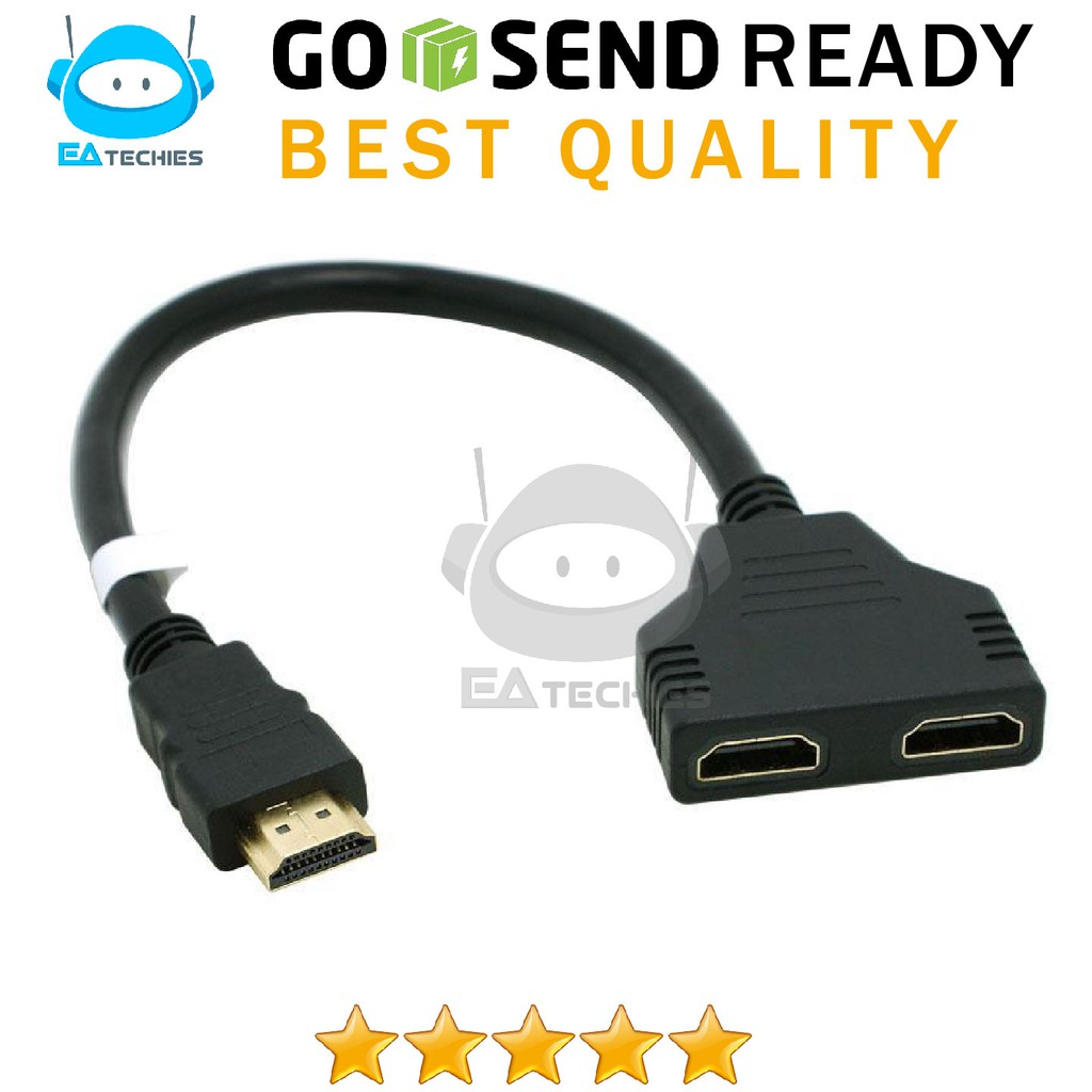 KABEL HDMI SPLITTER 2 PORT TANPA POWER - BEST QUALITY ORIGINAL