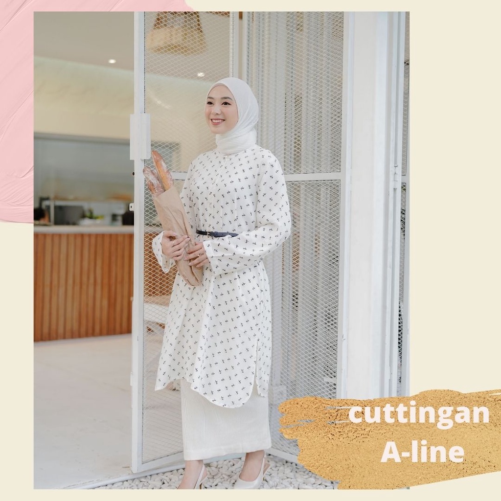 Lily Tunik White tunik tunik putih atasan wanita formal #atasanformal #atasanwanita #bajumuslimwanit