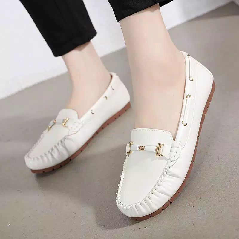 XES ORIGINAL IMPORT X201-49 / SEPATU WANITA FLAT LOAFERS KULIT IMPORT PREMIU