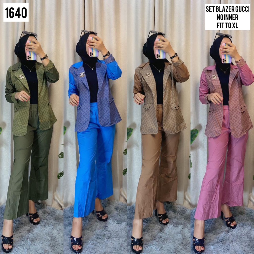 Setelan celana blazer gucci wanita terbaru