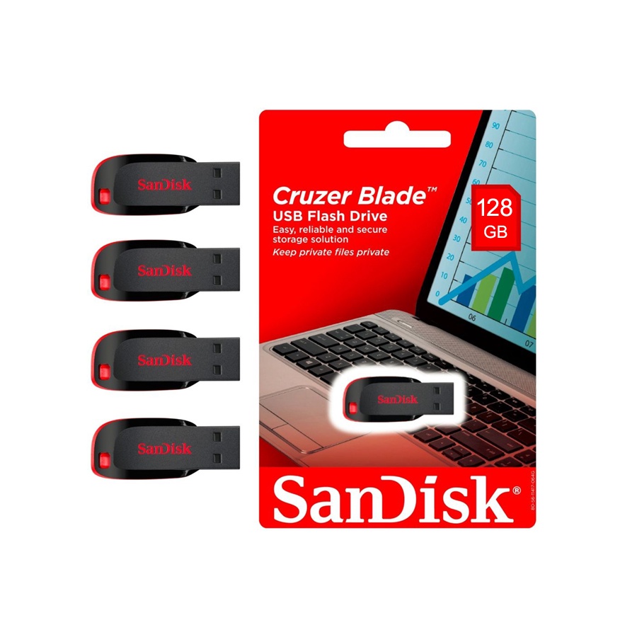 FLASHDISK SANDISK CRUZER BLADE 128GB USB FLASH DRIVE/PENYIMPANAN EKSTERNAL