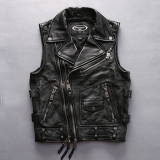 mens leather vest