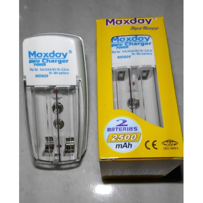 Charger Baterai AA A2 / AAA A3 / Kotak 9V Merk Maxday MD-820 2 slot