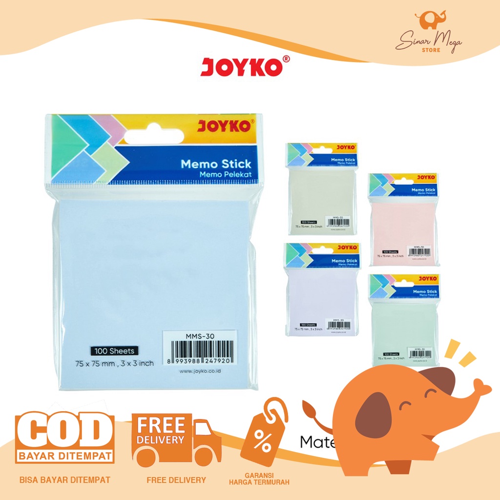 

Joyko Memo Stick MMS 30 Colors / Sticky Notes Tempel Lucu Unik Murah