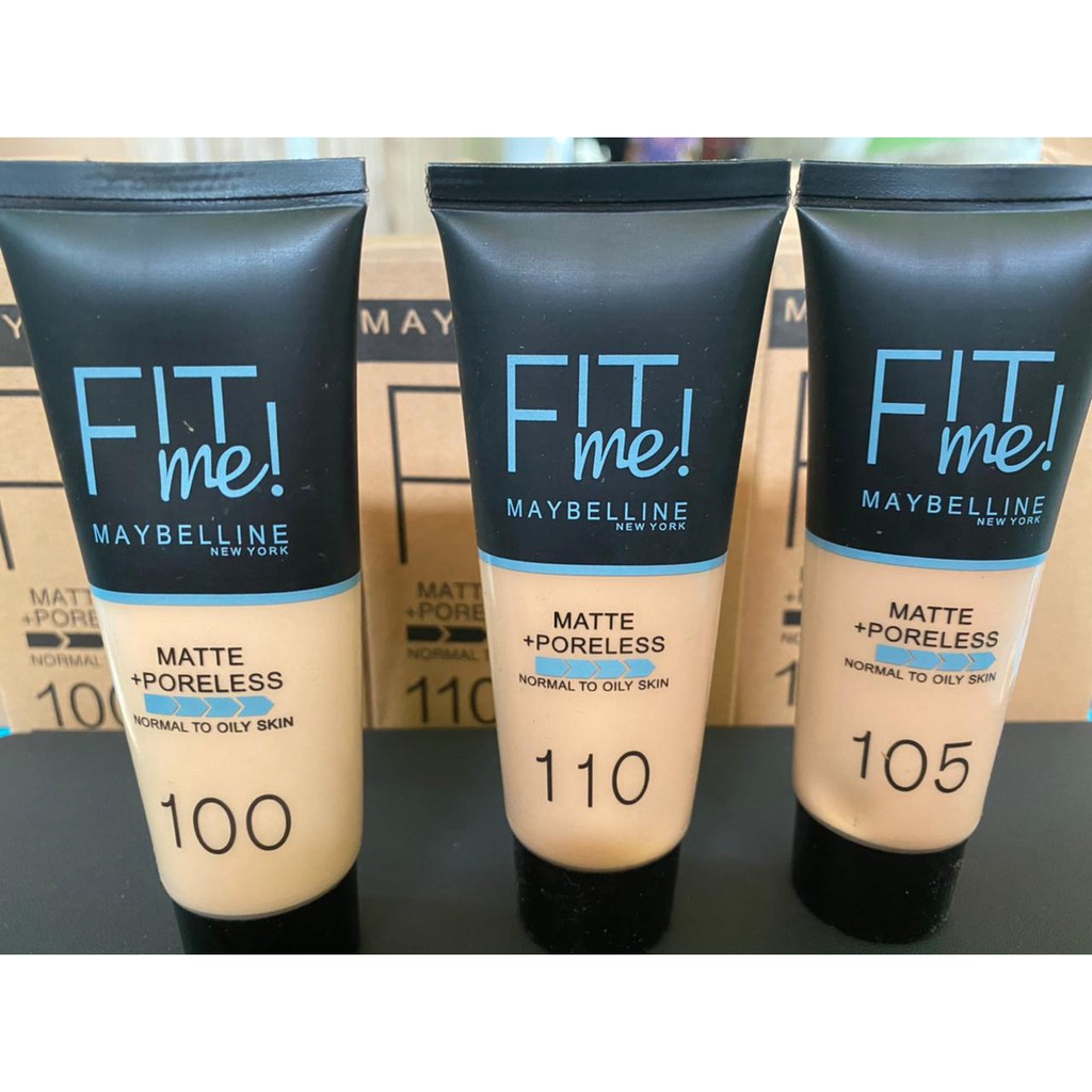 Foundation Tube Fit Me 110 115 120 / Maybelline Fit Me Matte + Poreless Liquid Foundation 18ml - TUB