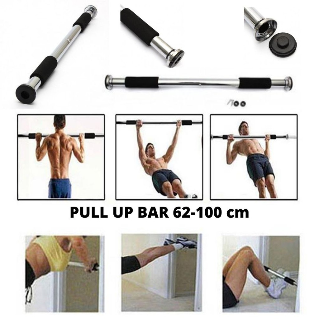 Tiang Latihan Fitness Pull Up Bar Pintu 62-100 &amp; 82-130cm 111140