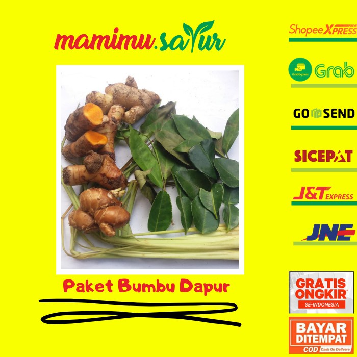 

PAKET BUMBU DAPUR ( DAUN SALAM , LENGKUAS, KUNYIT, JAHE, DAUN JERUK, SEREH)