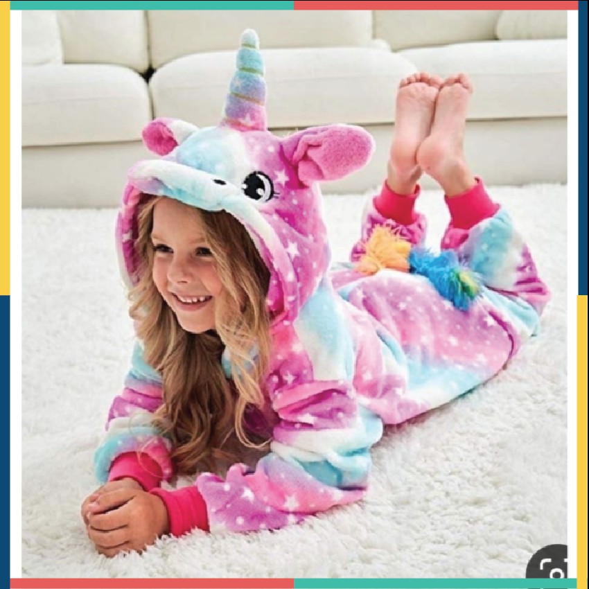 KIGURUMI UNICORN PIYAMA BAJU TIDUR COSTUM COSPLAY HEWAN KOSTUM KARAKTER ANAK