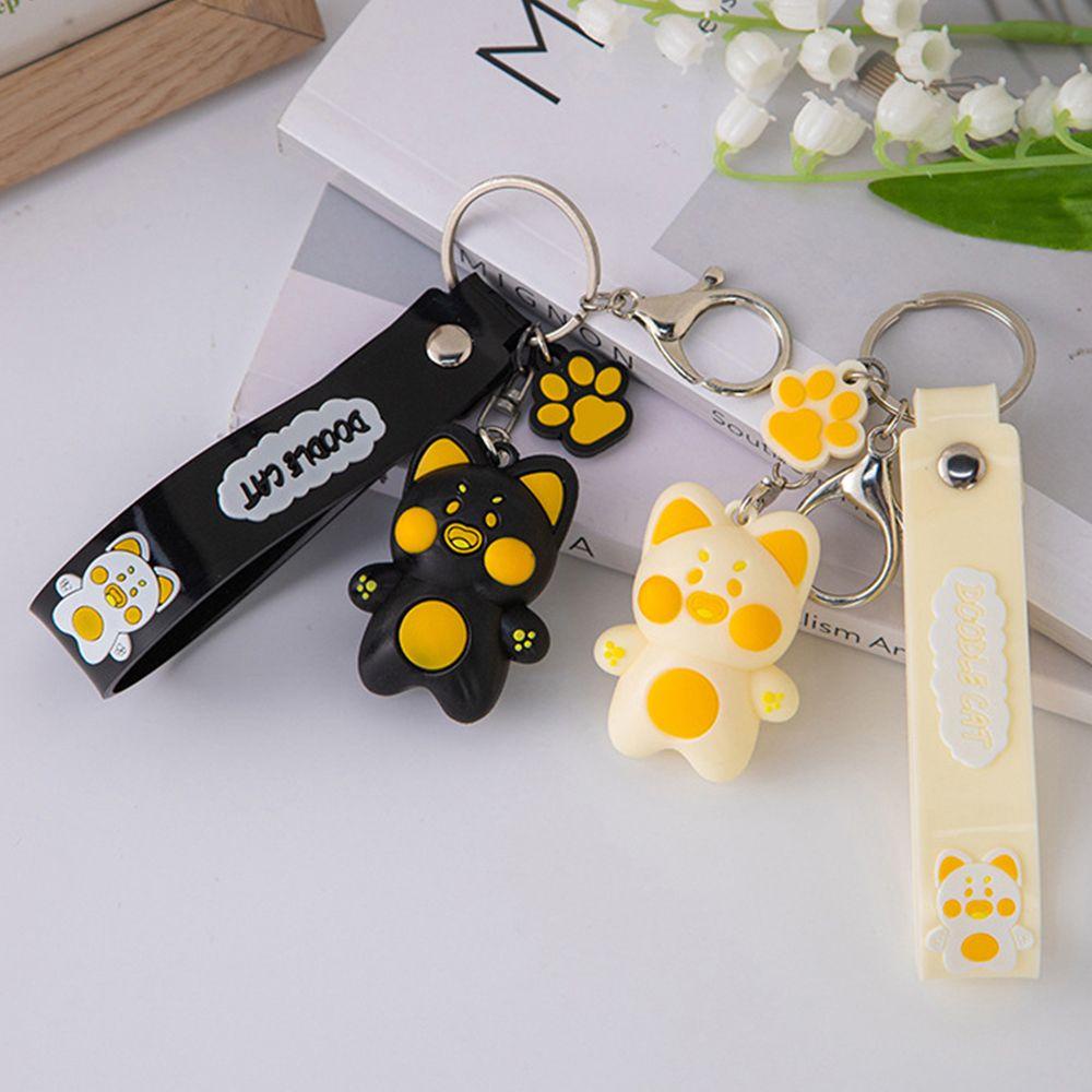 Mxbeauty Wanita Gantungan Kunci Lucu Kreatif Hadiah Pria DuDu Kucing Alloy Key Holder