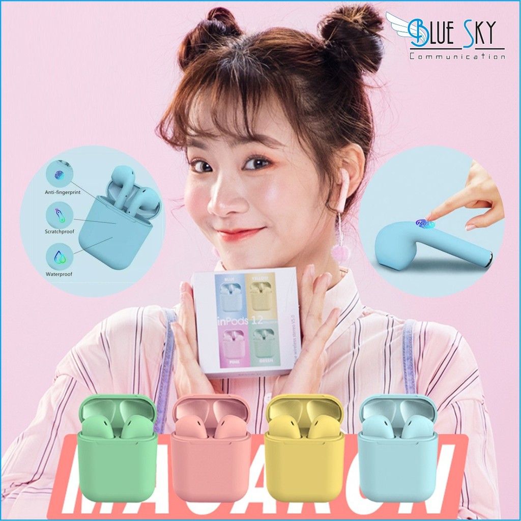 HEADSET EARBUDS BLUETOOTH INPODS 12 MACARON