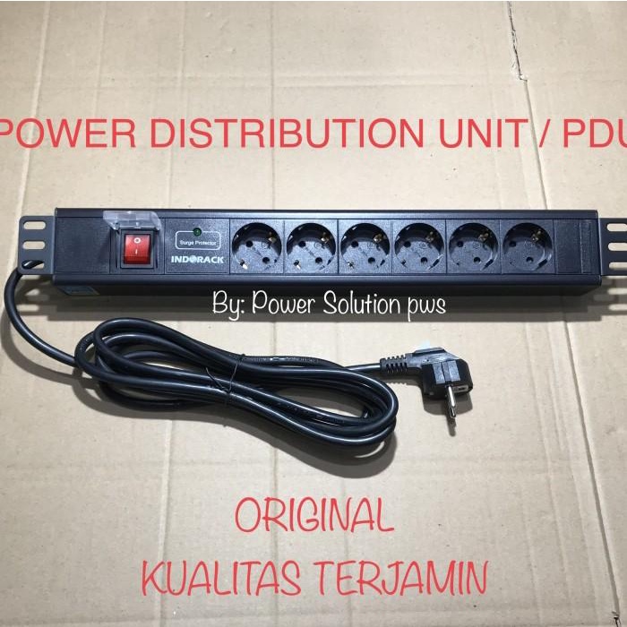 PDU Rack Server Surge Protector Stop kontak 6 Lubang Indorack Original