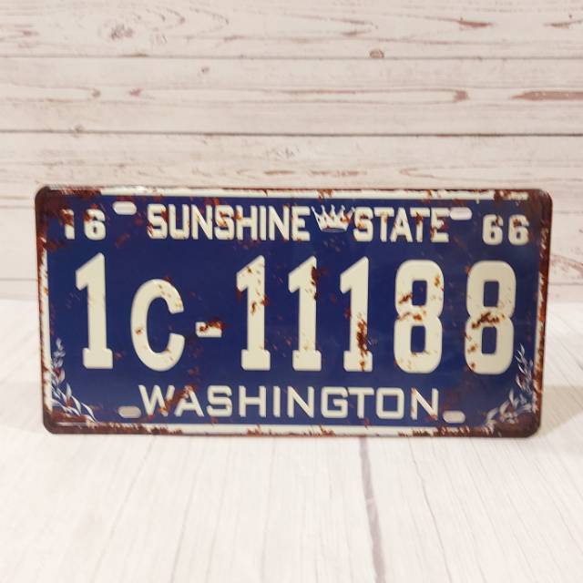 PAJANGAN RUSTIC WASHINGTON DC CAR LICENSE PLATE 30 x 15 x 0.1 cm