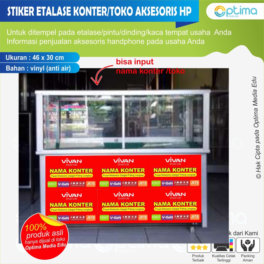 

STIKER BAGAIAN BAWAH ETALASE UNTUK KONTER AKSESORIS HANDPONE